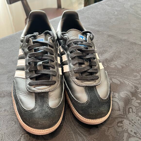 Adidas Samba black and white shoes suede size 9.5 men - Picture 2 of 9